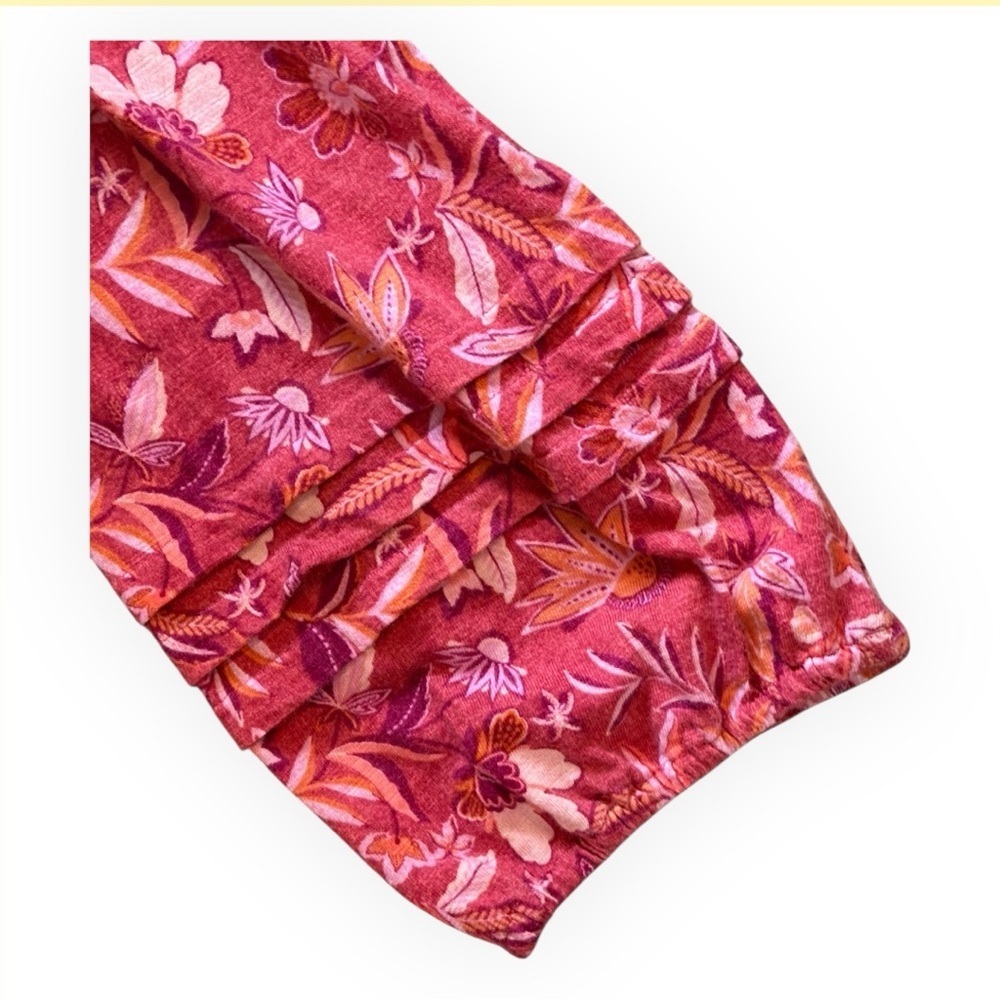 J. Jill Floral Boho Blouse Pink & Red Lightweight Casual Top Sz M - Picture 8 of 12